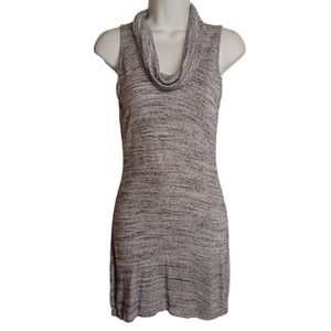 WHITE HOUSE BLACK MARKET Blue Gray Marled Print Cowl Neck Sleeveless Tunic Dress
